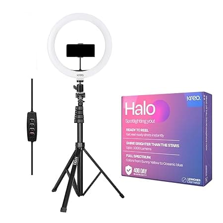 Kreo Ring Light 12" for Video Shooting Professional Studio Light with Tripod Photography Halo YouTube ringlight kit for YouTube Instagram Accessories (with Tripod)