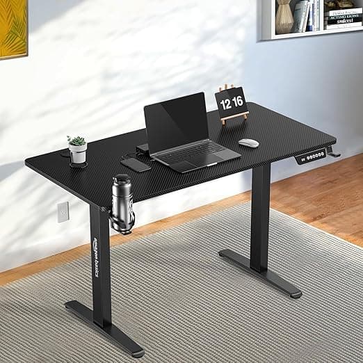 amazon basics Surface Lite Multipurpose Electric Desk | Adjustable Height | Ergonomic & Spacious | Sit & Standing Desk | Digital Display (Black)